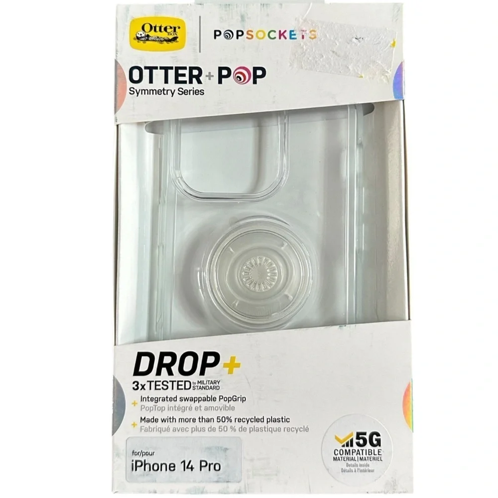 OtterBox Otter + Pop Symmetry Series iPhone Clear Case Wireless Charging NIB